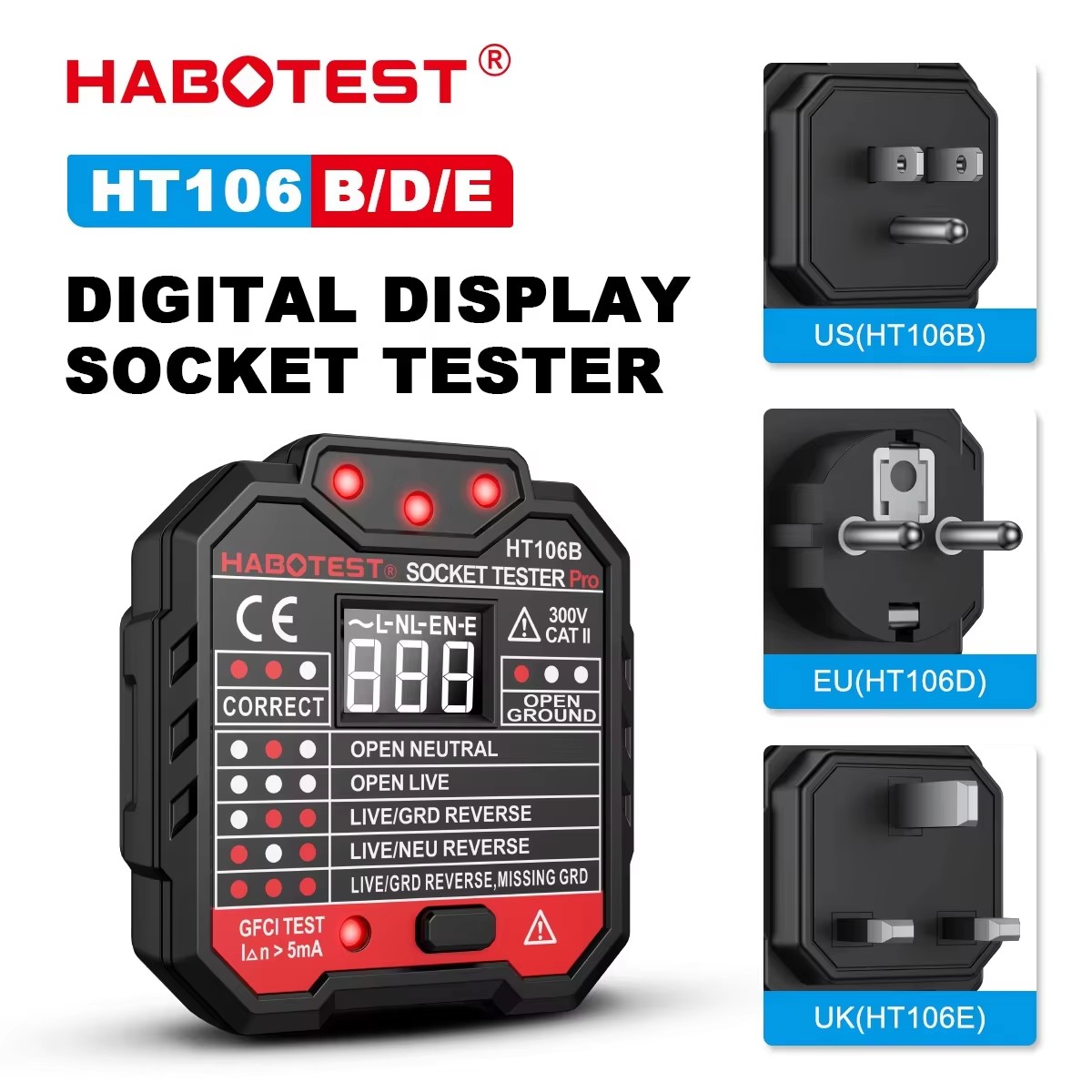 Smart Home Europe - Ht106 testador de soquete digital pro