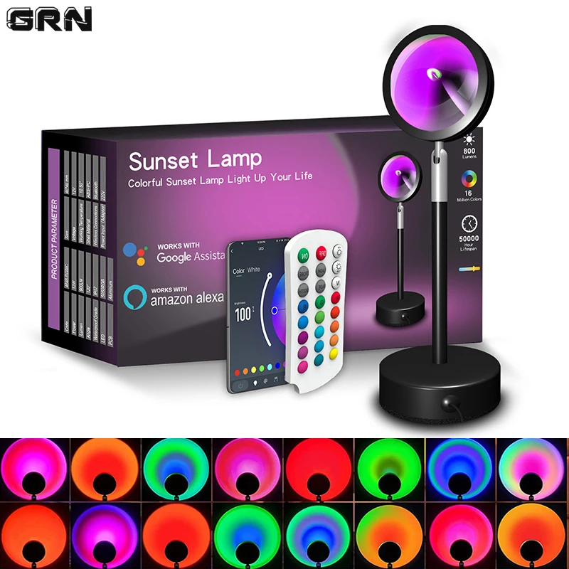 Smart Home Networking - Smart LED Sunset Lamp, Lâmpadas Coloridas