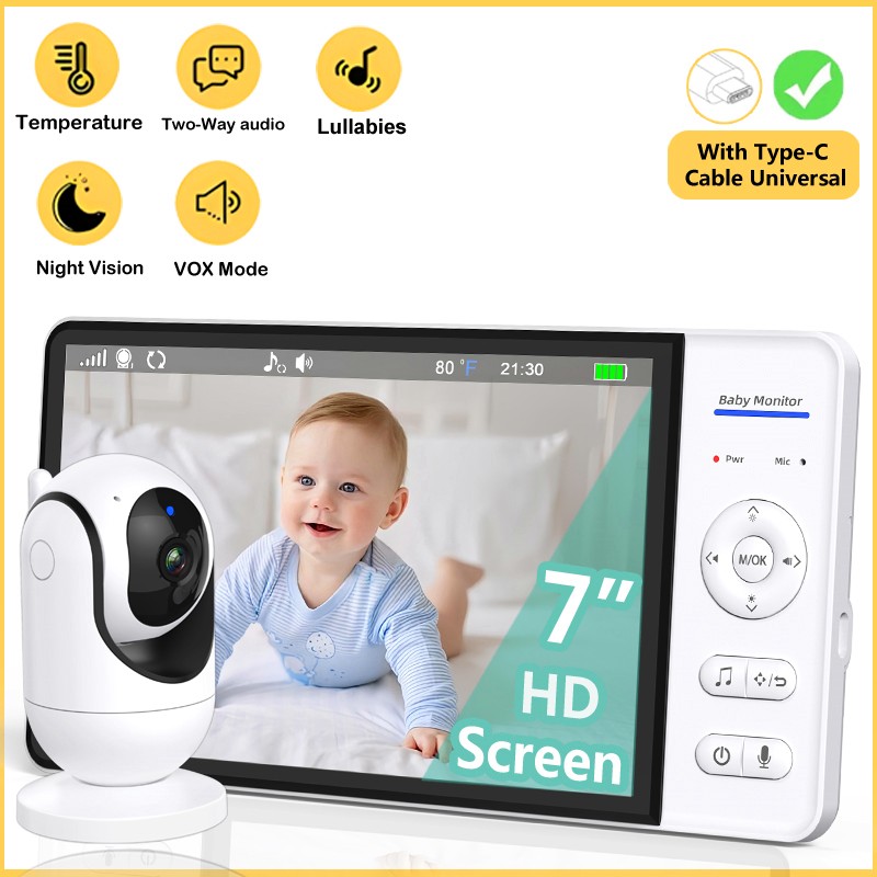 Smart Home Battery Camera - Nenhum wi fi 7 Polegada monitor