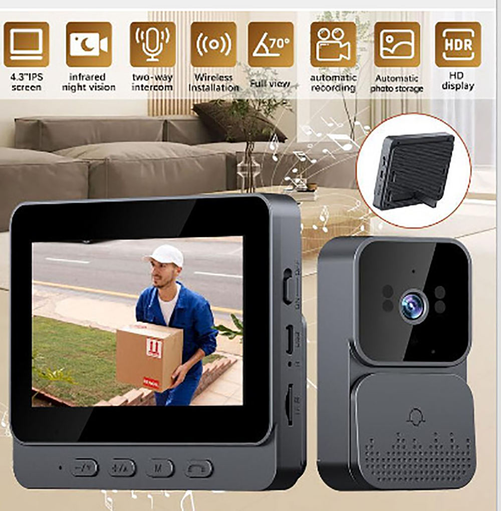 Smart Home Battery Camera - ﻿ Câmera de campainha com vídeo,