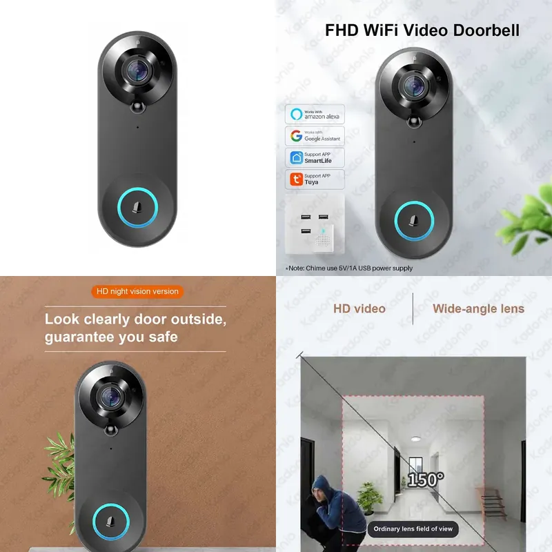 Video Doorbell - Campainha de Vídeo WiFi Kadonio 1080P