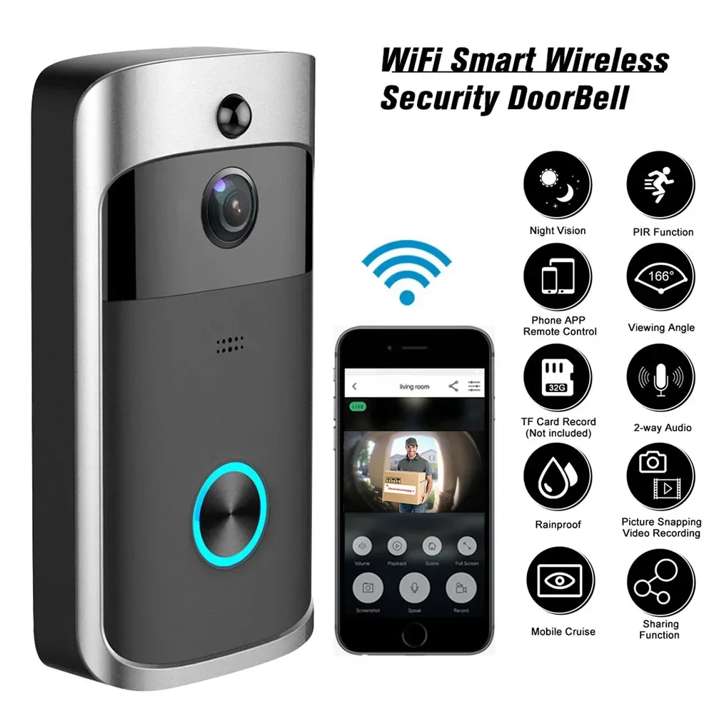 Smart Home Battery Camera - Campainha de vídeo sem fio para