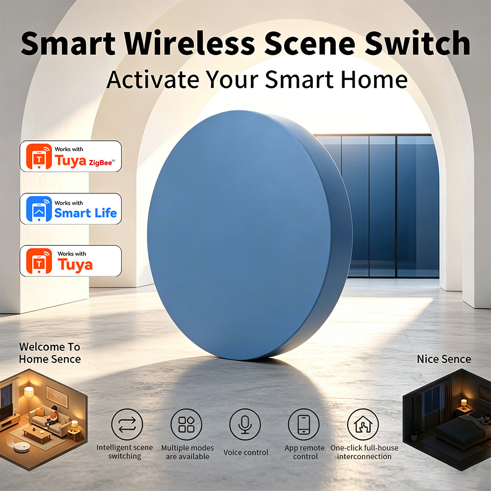 Smart Home Villa - Botão de Cenário Inteligente Zigbee Compatível