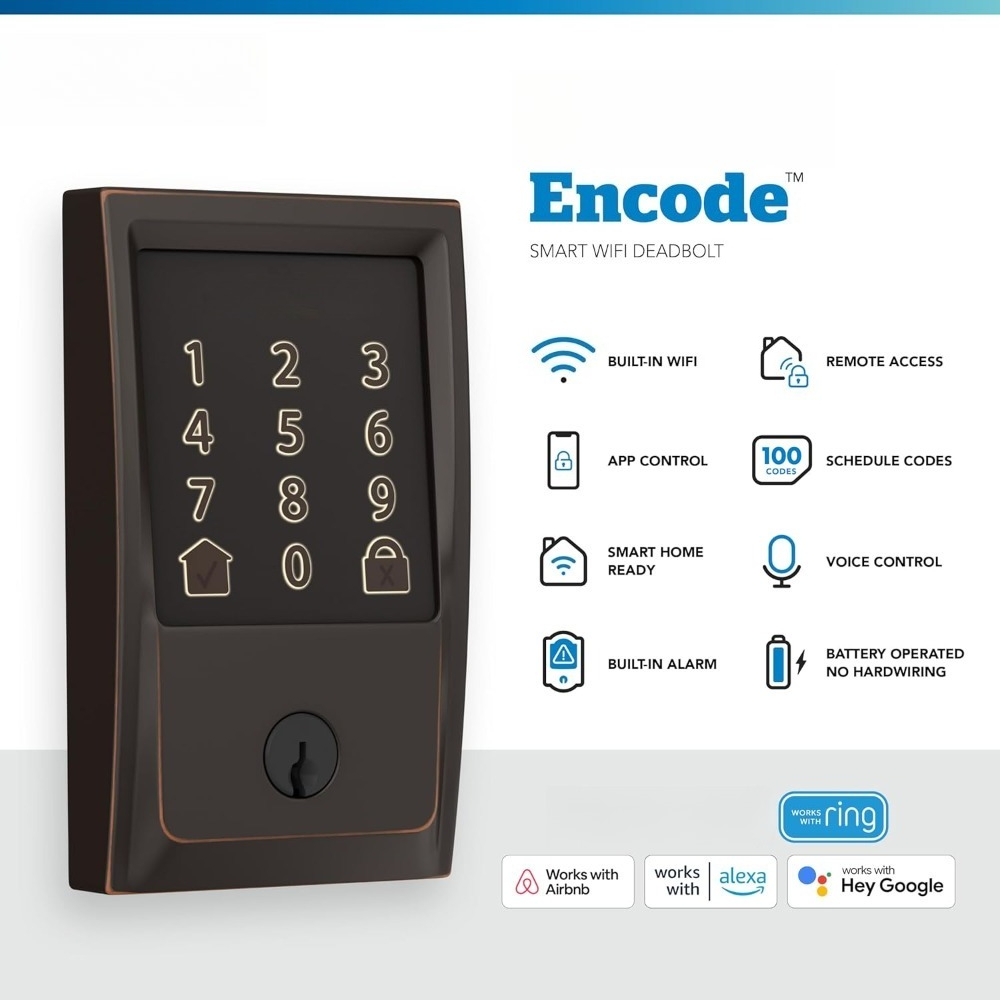 Airbnb Smart Home - Fechadura Inteligente Wi-Fi com Teclado Touchscreen,