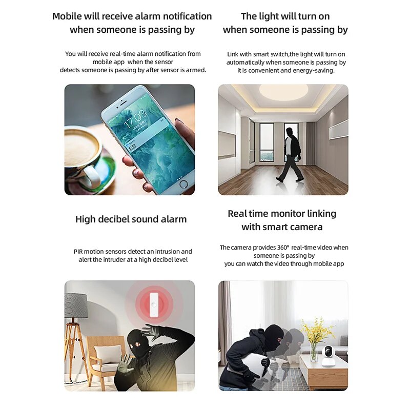 Tuya-Zigbee Sensor de Moviment - Smart Home Networking avaliação e preço