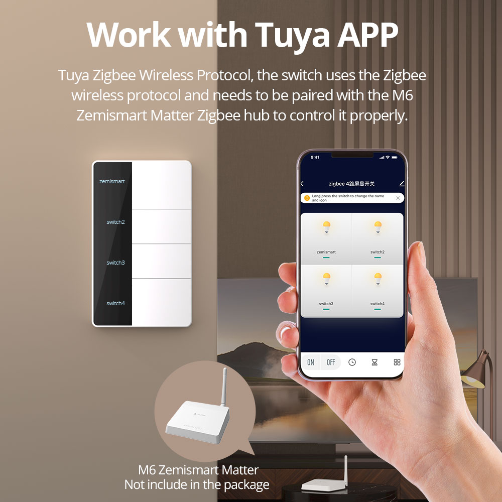 Interruptor de Luz Zigbee Tipo - Smart Home Zigbee avaliação e preço