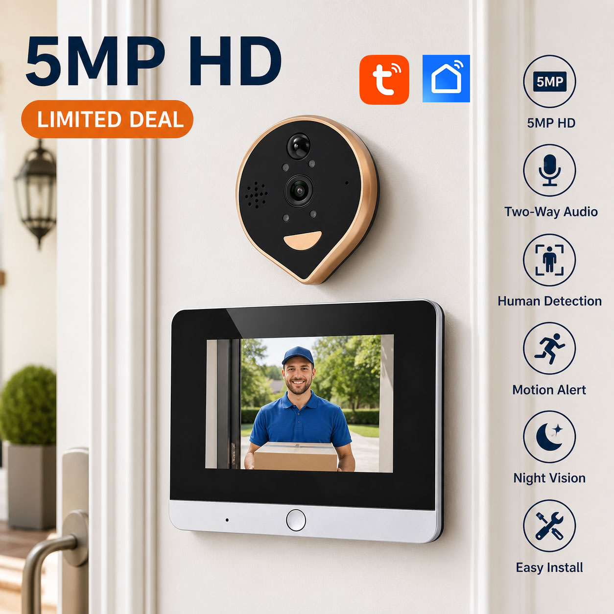 Visor de Olho Mágico Tuya Smar - Smart Home Battery Camera avaliação e preço