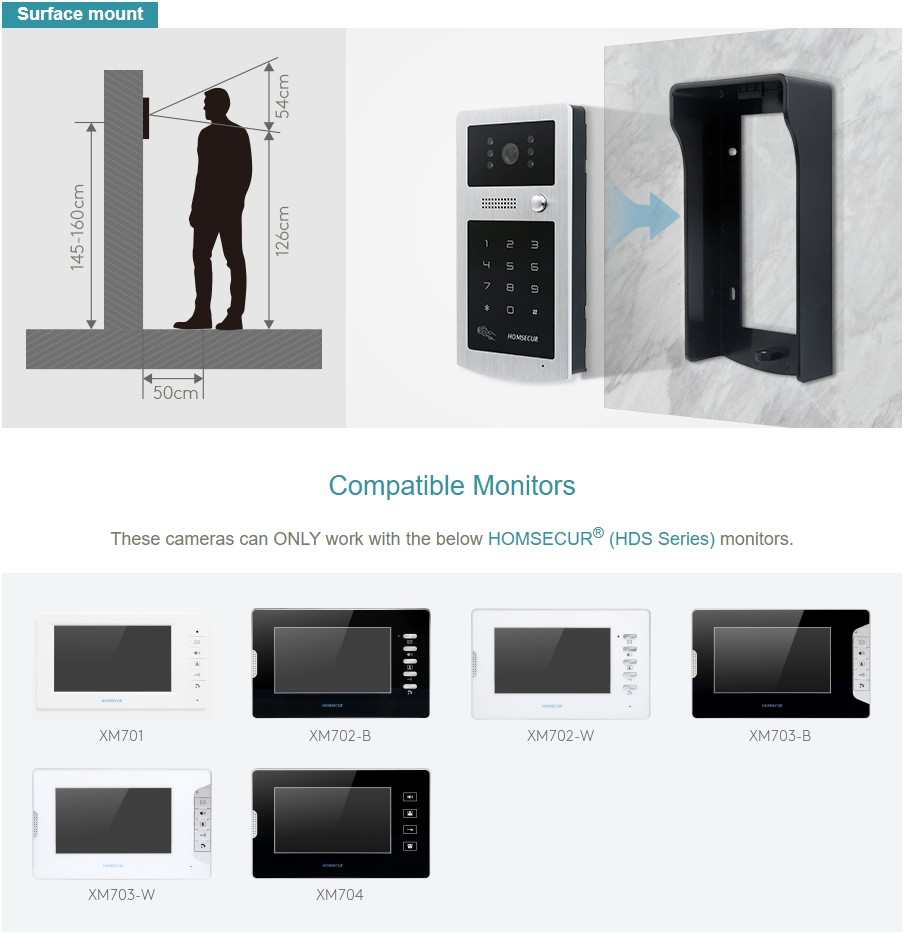 HOMSECUR XC004-S Câmera extern - Video Doorbell avaliação e preço