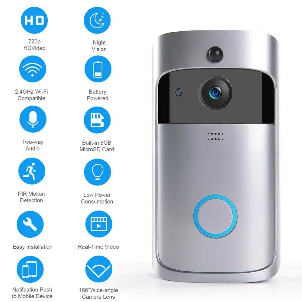 Campainha de vídeo sem fio par - Smart Home Battery Camera avaliação e preço