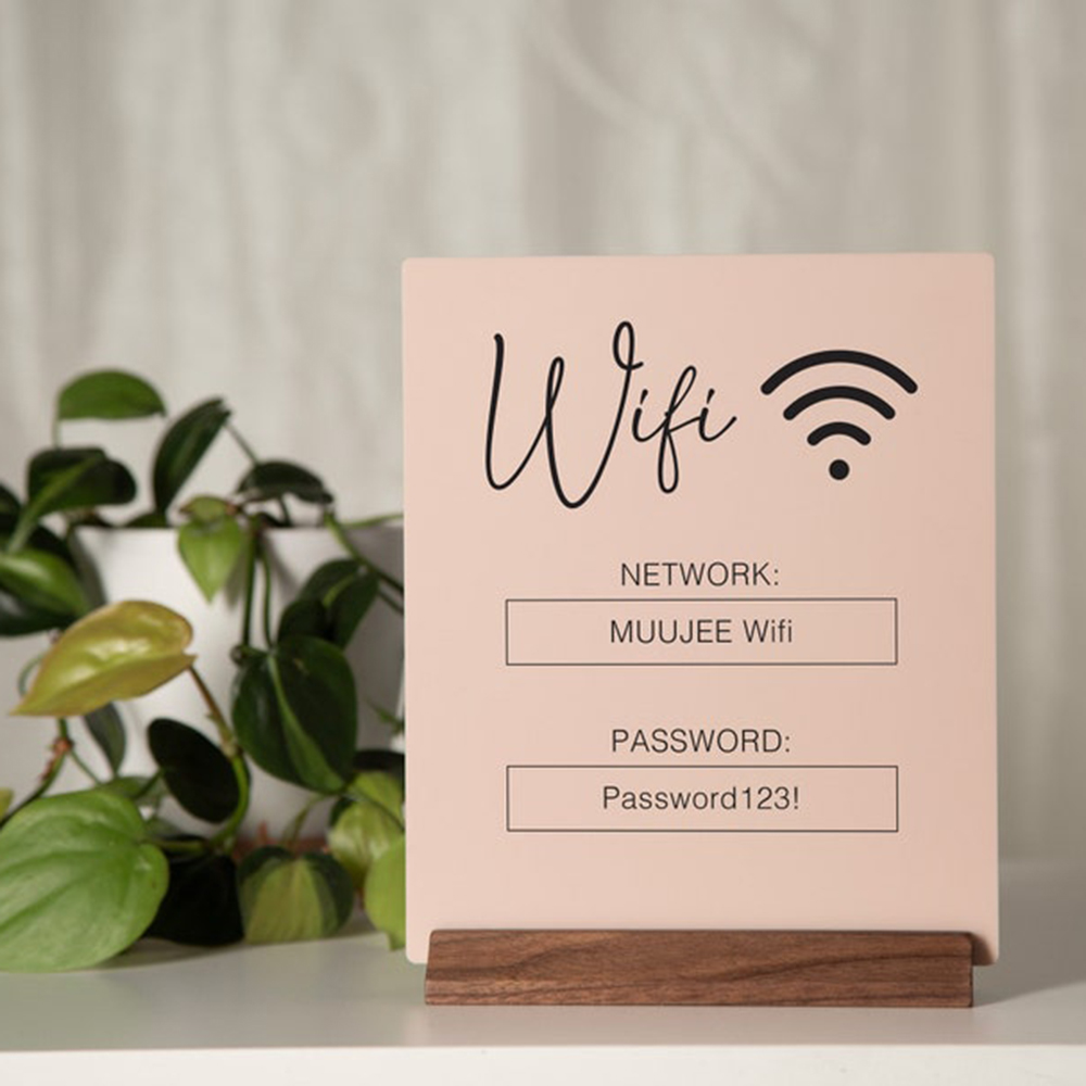 Sinal de mesa acrílico com cód - Airbnb Smart Home avaliação e preço