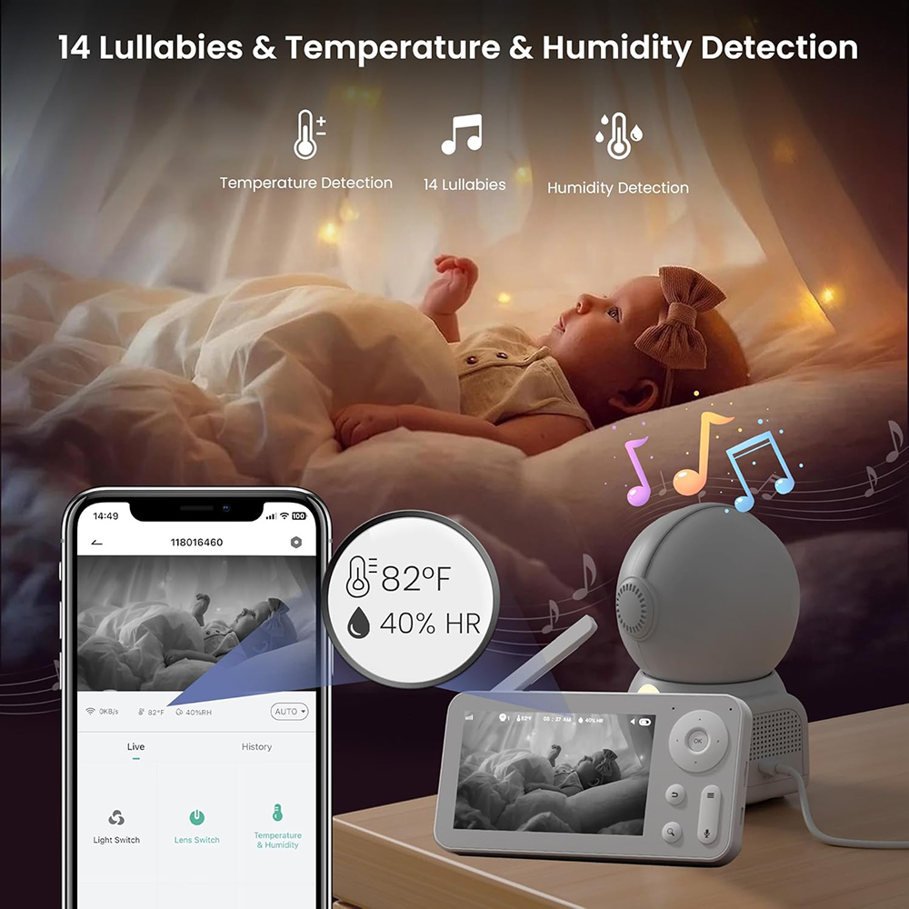 Monitor de bebê 2K com 2 câmer - Smart Home Battery Camera avaliação e preço